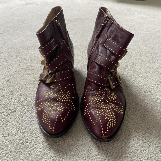 Chloé Women's Ankle Boots - Burgundy - UK 4.5 on Productcaster.