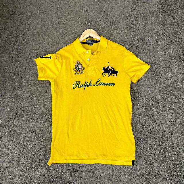 Polo Ralph Lauren Men's Polo shirt - Yellow/Green - M on Productcaster.