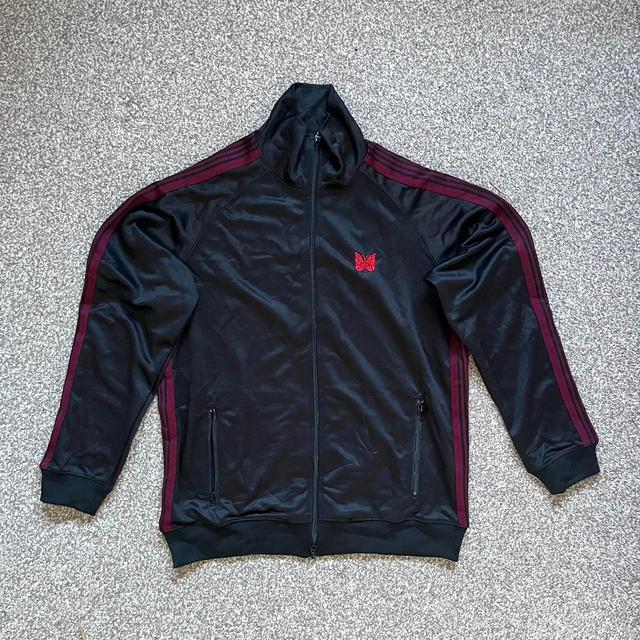 Needles Men's Lightweight Jacket - Black/Burgundy - L on Productcaster.