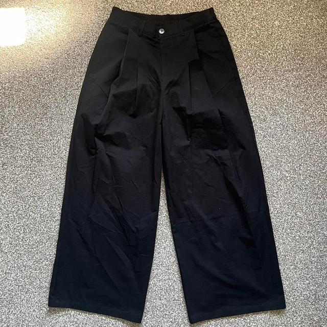 Custom Men's Wide leg Trousers - Black/Grey - XL on Productcaster.