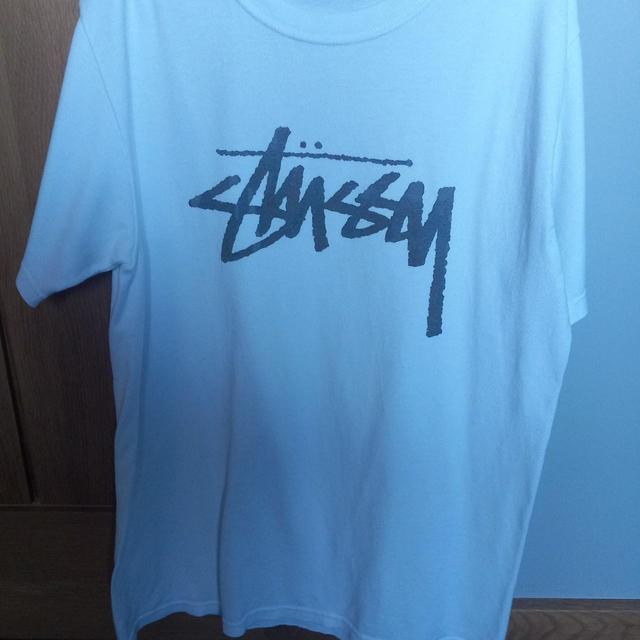 Stüssy Men's T-shirt - Grey/White - S on Productcaster.