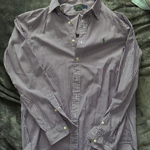 Ralph Lauren Men's Shirt - Purple/White - L on Productcaster.