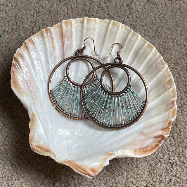 Vintage Women's Earrings - Blue on Productcaster.