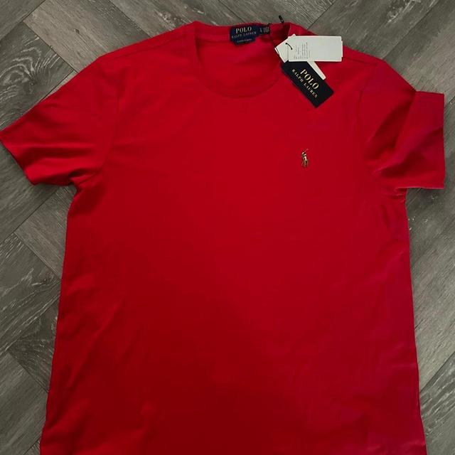 Polo Ralph Lauren Men's T-shirt - Red/Brown - L on Productcaster.