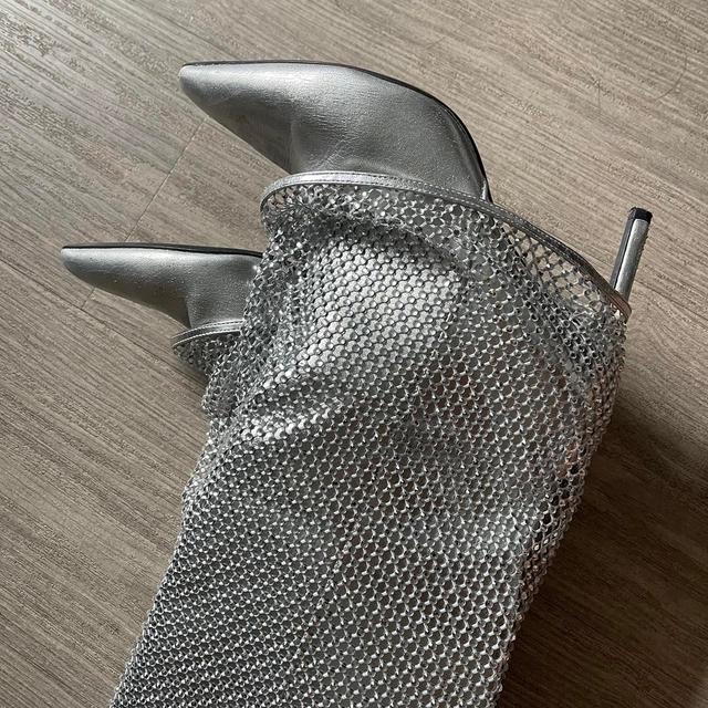 Bershka Women's Boots - Silver - UK 5 on Productcaster.