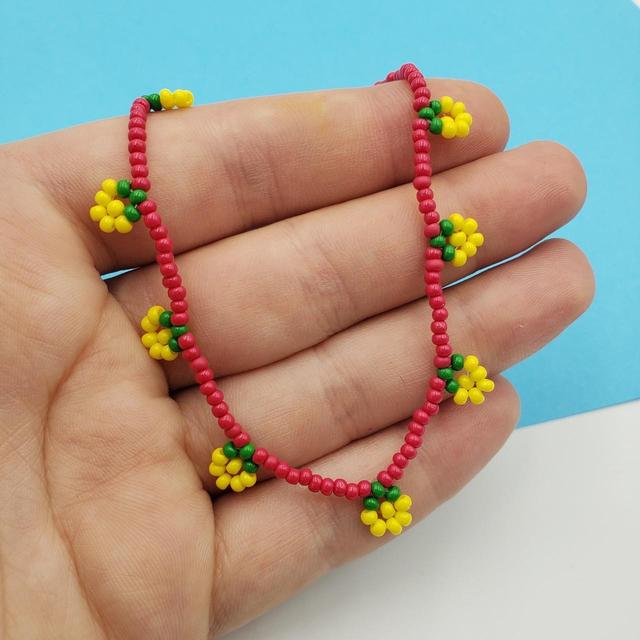 Handmade Women's Necklace - Yellow/Pink on Productcaster.