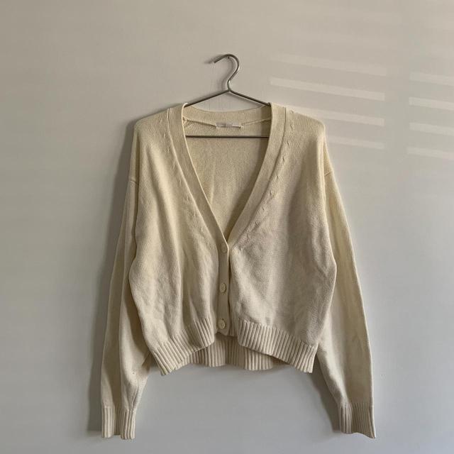 UNIQLO Women's Cardigan - Cream/White - M on Productcaster.