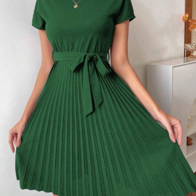 Designer Women's A-line Dress - Green - L on Productcaster.