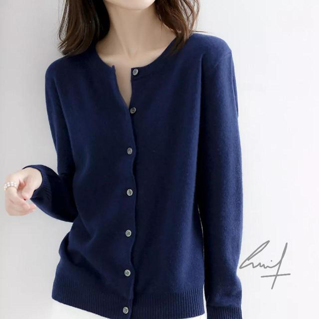 Handmade Women's Cardigan - Navy/Blue - 8 on Productcaster.