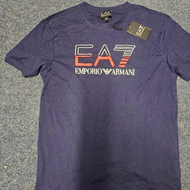 Armani Men's T-shirt - Navy - S on Productcaster.