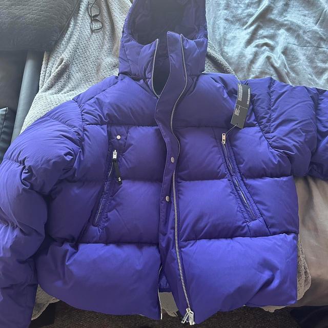 Adidas Men's Puffer Jacket - Purple - L on Productcaster.