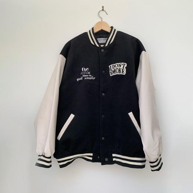 Men's Varsity Jacket - Black - L on Productcaster.