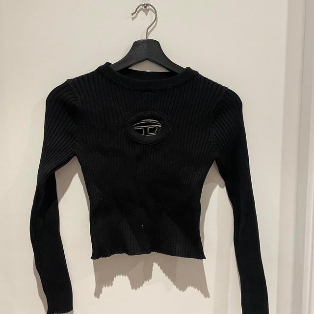 Preloved Women's Crop top - Black - S on Productcaster.