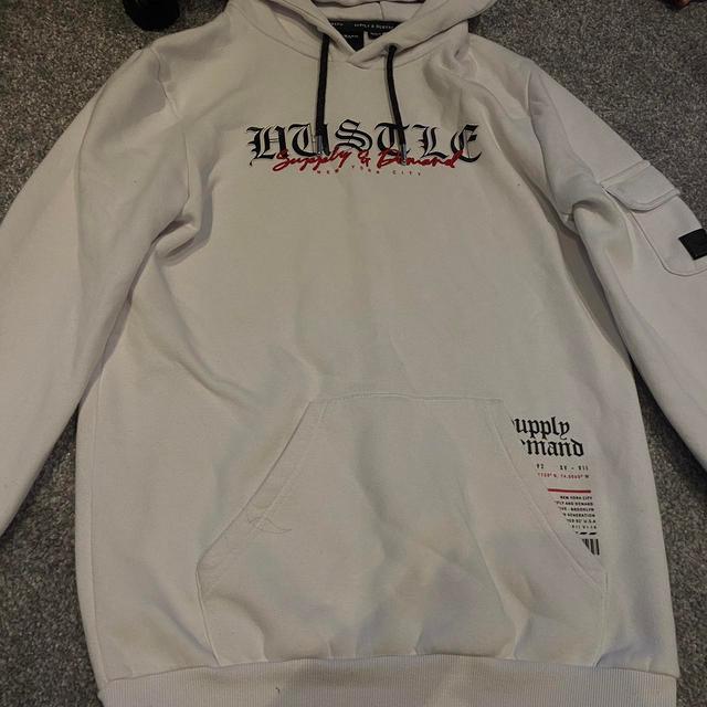 Men's Hoodie - White/Black - S on Productcaster.