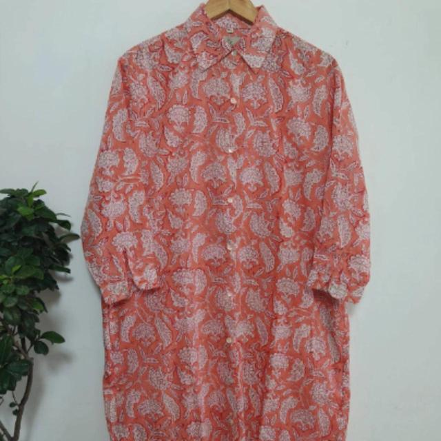 Handmade Women's Shirt Dress - Orange - 8 on Productcaster.