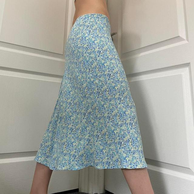 Vintage Women's Skirt - Blue/Yellow - UK 14 on Productcaster.