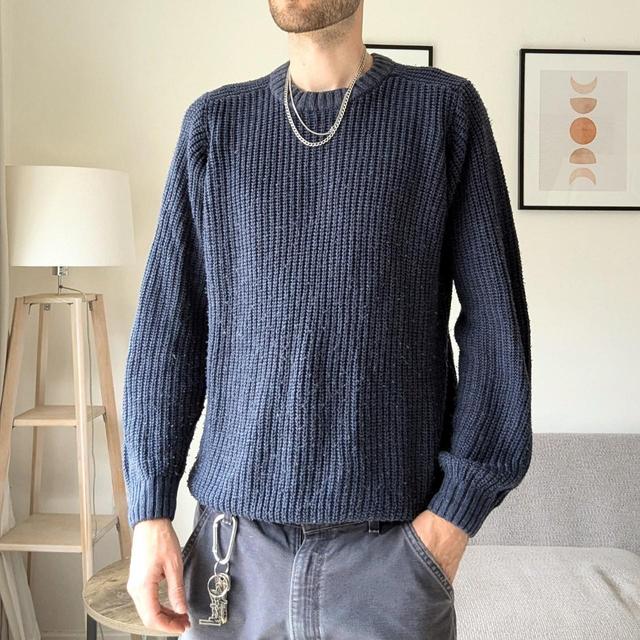 American Vintage Men's Jumper - Blue - L on Productcaster.