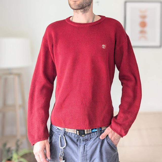 Timberland Men's Jumper - Red/White - M on Productcaster.