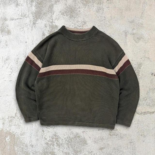 American Vintage Men's Jumper - Cream/Khaki - M on Productcaster.