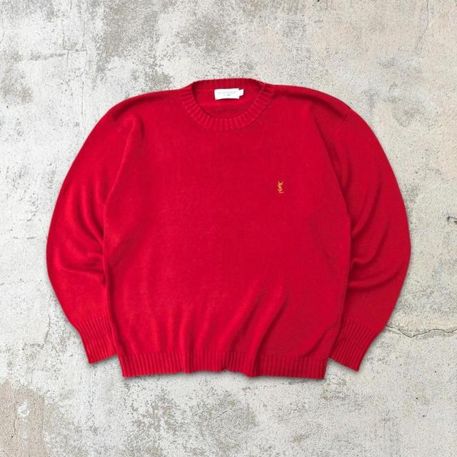 Yves Saint Laurent Men's Jumper - Yellow/Red - XL on Productcaster.