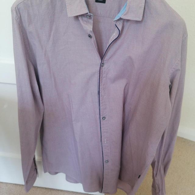 Hugo Boss Men's Shirt - Pink/Purple - XL on Productcaster.