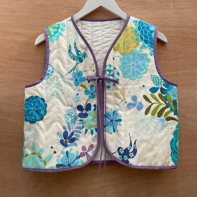 Reworked Women's Waistcoat - Blue/Cream - M on Productcaster.