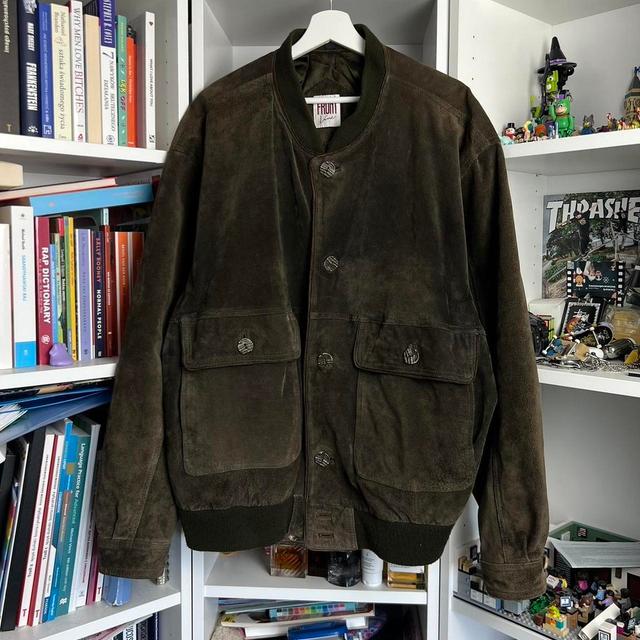 Vintage Men's Bomber Jacket - Khaki/Brown - XL on Productcaster.