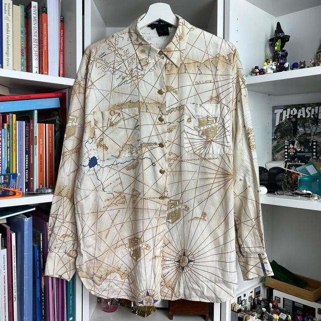 Escada Men's Shirt - Cream/White - L on Productcaster.