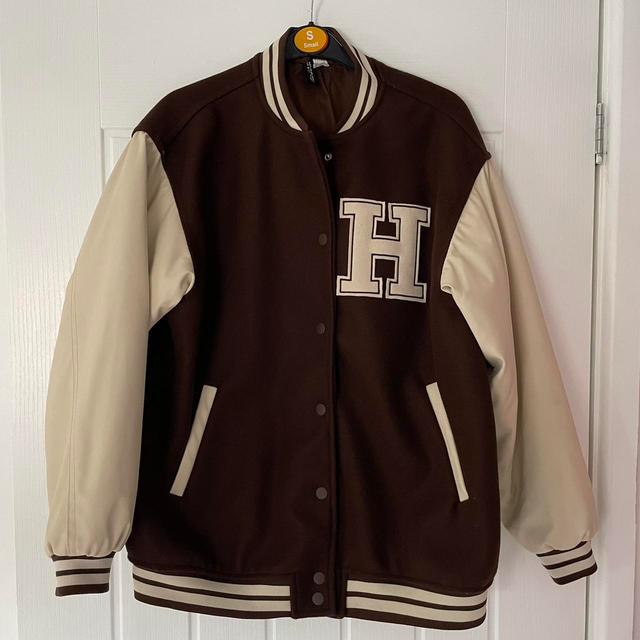 H&M Women's Varsity Jacket - Brown - UK 6 on Productcaster.