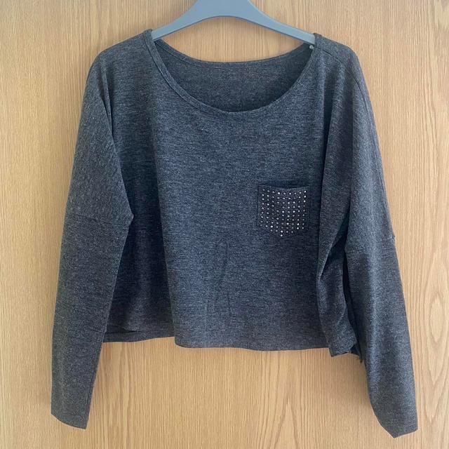 Preloved Women's Crop top - Grey - 12 on Productcaster.