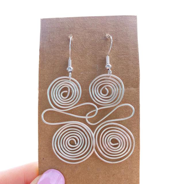 Handmade Women's Earrings - Silver on Productcaster.