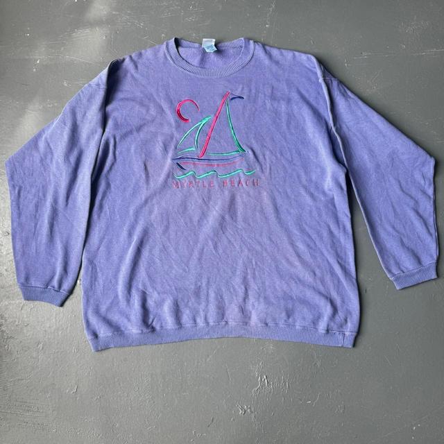 Vintage Men's Sweatshirt - Purple/Multi - XL on Productcaster.