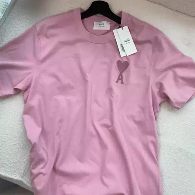 AMI Paris Men's T-shirt - Pink - L on Productcaster.