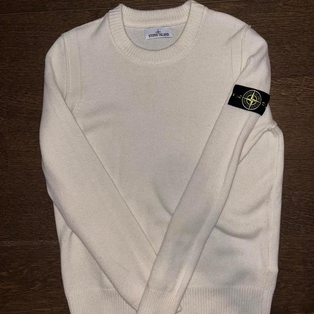 Stone Island Men's Jumper - White/Cream - M on Productcaster.