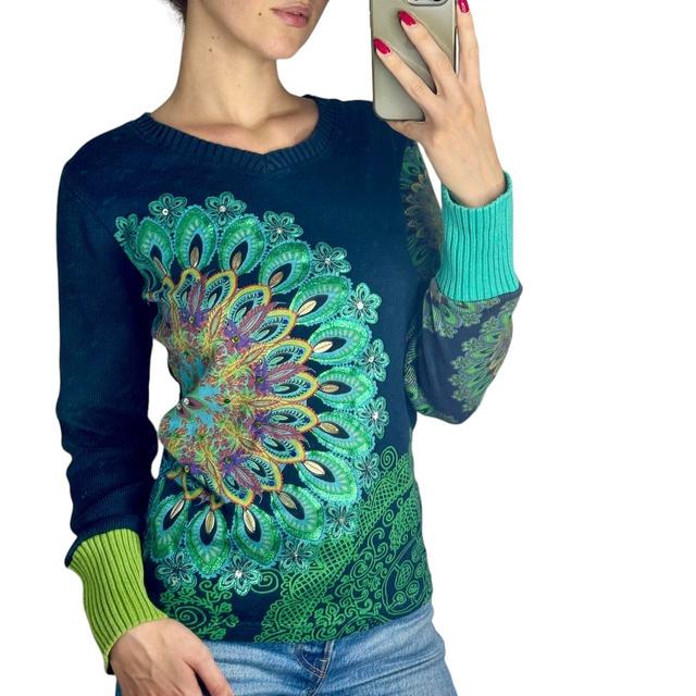 Desigual Women's Jumper - Blue/Navy - M on Productcaster.