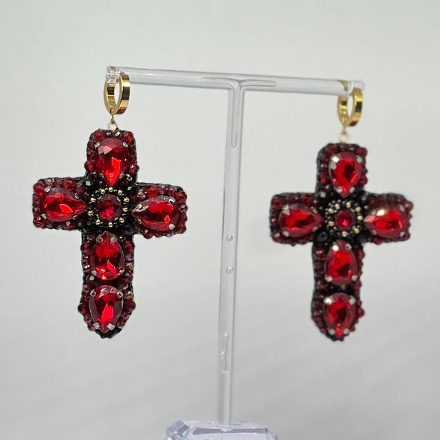 Women's Earrings - Red on Productcaster.