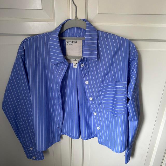 River Island Women's Shirt - Blue/White - 6 on Productcaster.