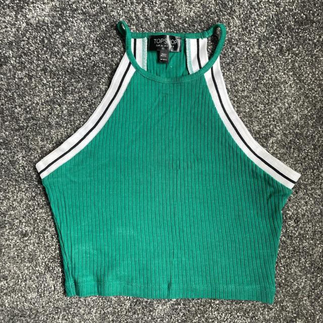 Topshop Women's Crop top - Green/White - 8 on Productcaster.