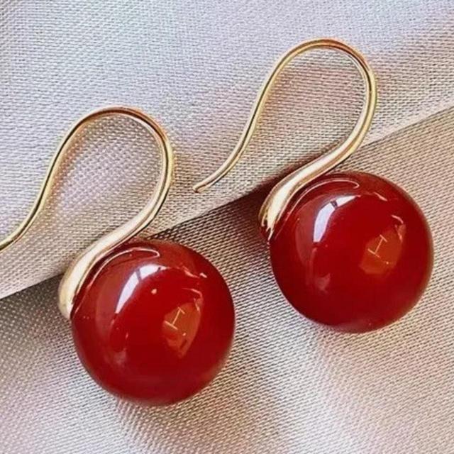 Vintage Women's Earrings - Red on Productcaster.