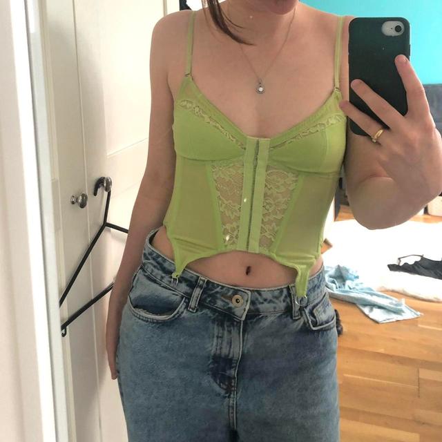 Urban Outfitters Women's Corset - Green - 6 on Productcaster.