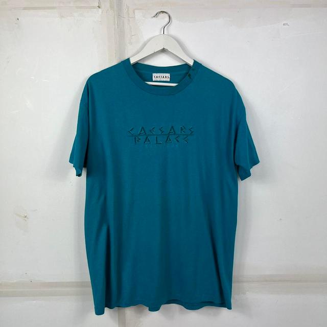 Preloved Men's T-shirt - Blue/Green - M on Productcaster.