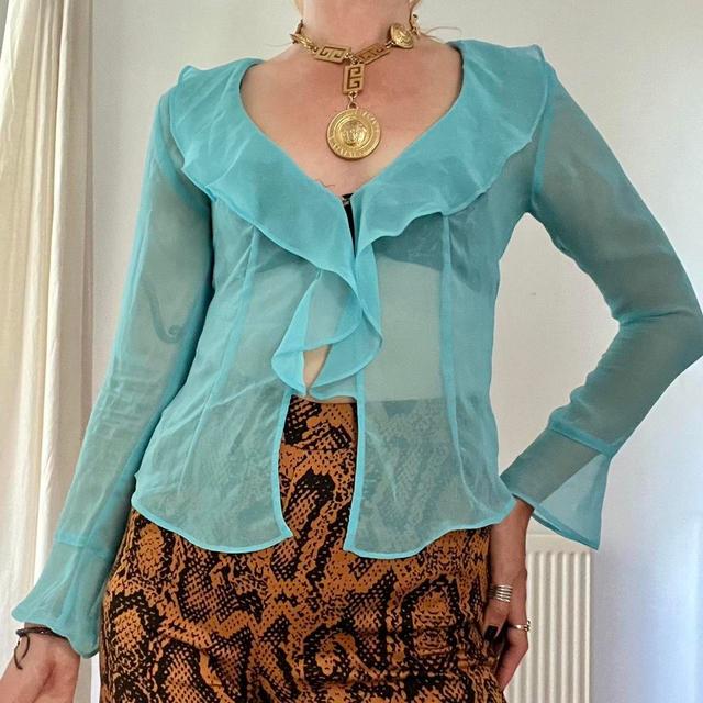 Vintage Women's Blouse - Blue - 6 on Productcaster.