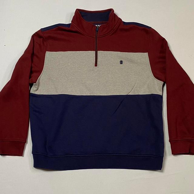 Izod Men's Sweatshirt - Multi/Burgundy - S on Productcaster.