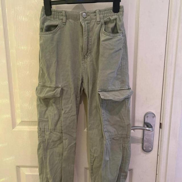 Bershka Kids' Cargo Trousers - Green/Khaki on Productcaster.