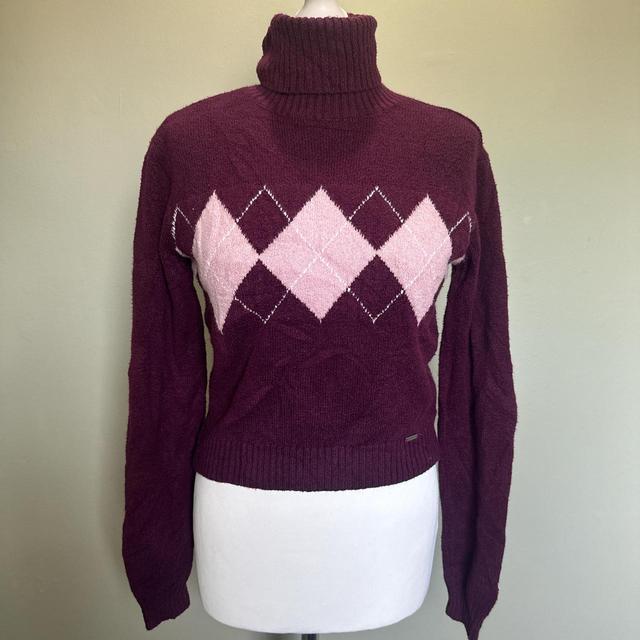 Hollister Co. Women's Jumper - Burgundy/Pink - XS on Productcaster.