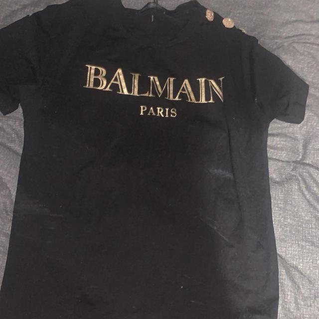 Balmain Men's T-shirt - Black/Gold - S on Productcaster.