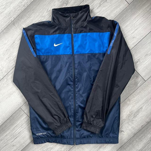 Nike Men's Windbreaker Jacket - Blue/Black - M on Productcaster.