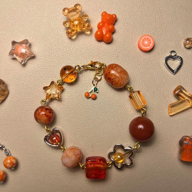 Handmade Women's Bracelet - Orange on Productcaster.