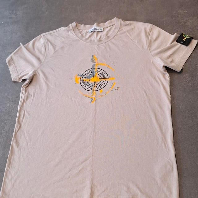 Stone Island Men's T-shirt - Cream - S on Productcaster.