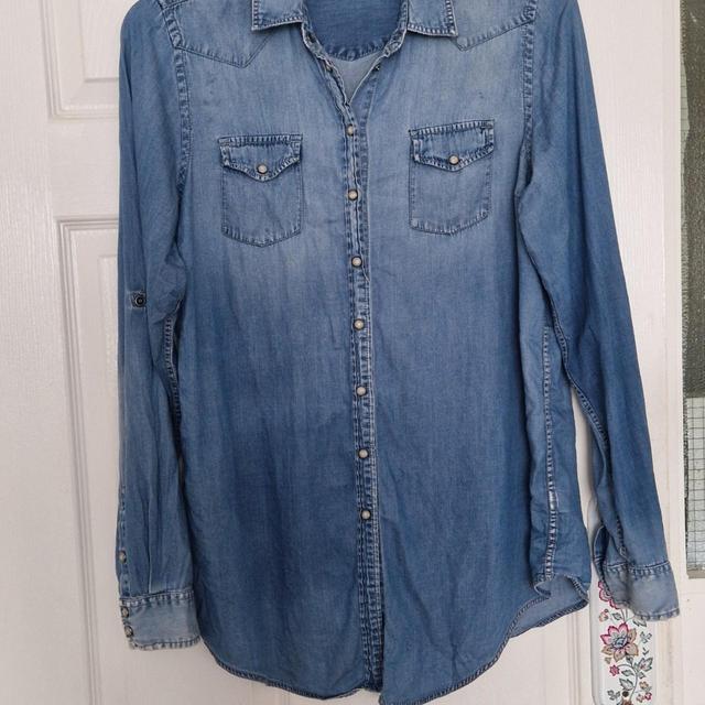 Topshop Women's Shirt - Blue - 12 on Productcaster.